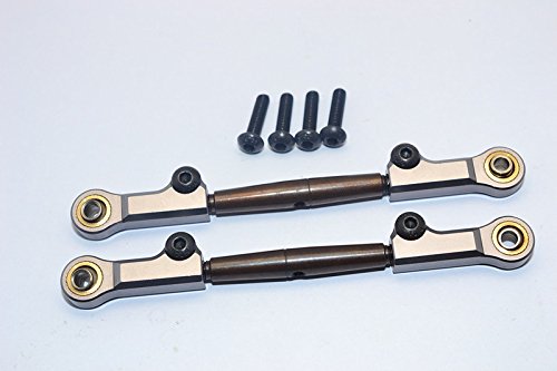 HPI Bullet Nitro 3.0 Upgrade Parts Spring Steel Front Adjustable Tie Rod With Aluminum Ends (4mm Anti Cross-Thread, To Extend 73mm-80mm) - 1Pr Set Gray Silver