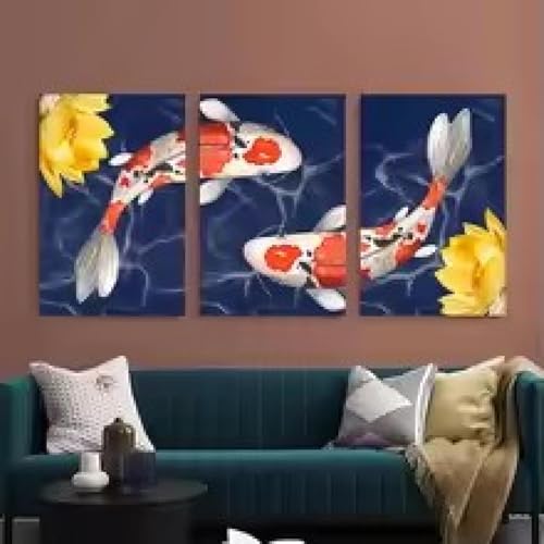 Affiches de poissons koï japonais lot de 3 posters pour harmoniser votre chambre