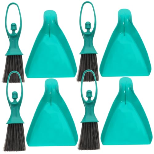 CALLARON 4 Juegos Mini Escoba Manejar recogedor y Cepillo pequeño Cepillo recogedor de Teclado cepillos de Limpieza Familiar Escoba del hogar limpiando Suministros Blue