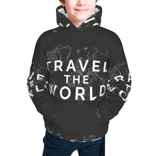Travel The World1 Kid Hoodies Boys Sweatshirts Girls Pullover with Pocket3