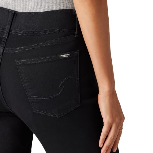 Levi Strauss Signature Gold Women's Totally Shaping Ultimate Pull-On Ankle Straight Jean Mid-Rise Stretch Denim (Available in Plus), Noir, 2 by Levi Strauss Signature Gold - Image 5