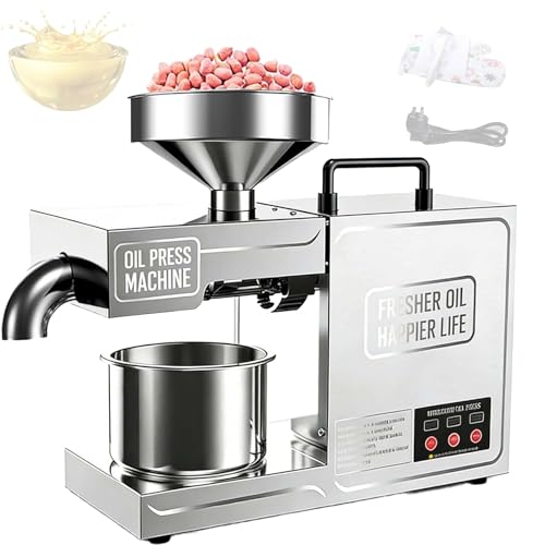 Pnpaea Pressa per Olio,Pressa per Olio D'Oliva Automatica, Pressa per Olio Commerciale, Macchina per L'Estrazione Dell'Olio,per Arachidi, Sesamo, Girasole, Lino