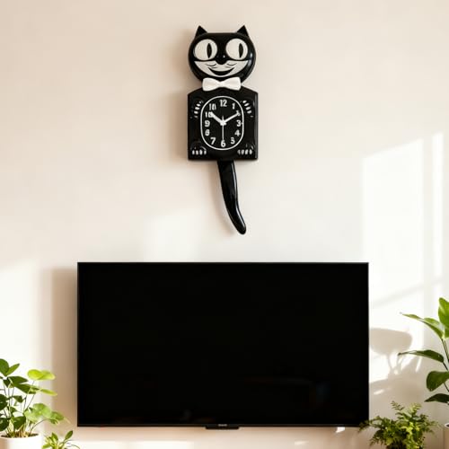 Horloge murale chat avec queue mobile pour égayer votre cuisine