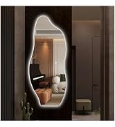 SDXYSTCE Miroir asymétrique avec éclairage, 50 x 120 cm, miroir mural pleine longueur avec éclair...