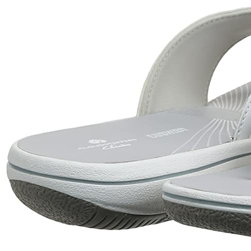 Clarks Women's Brinkley Jazz Flip Flop, White Synthetic, 9 M Us #TOP7