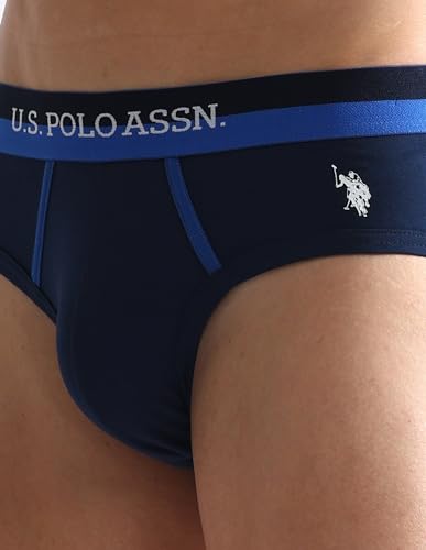 Image of U.S. Polo ASSN. Mens OET07 Dual Tone Cotton Stretch Underwear Briefs - Pack of 3