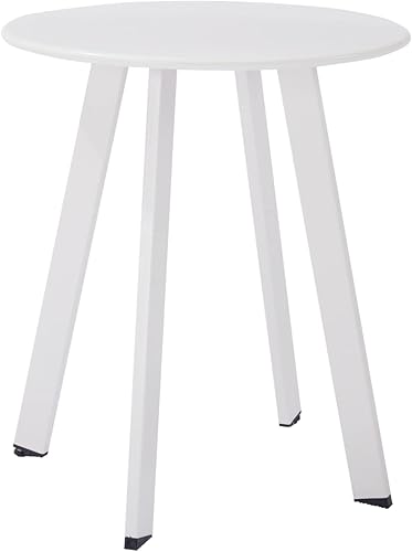 Miniatura 7 de Juego de 2 mesas auxiliares de patio, resistentes a la intemperie, mesas auxiliares redondas para exteriores, mesas anidables para sala de estar,