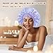 my novel things 3Pcs Satin Bonnet for Sleeping Women Large Adjustable Hair Bonnet with Tie Band Silky Sleep Cap with Ribbon for Women Natural & Curly Long Hair Anti Frizz, Soft Breathable(Pink/Purple)
