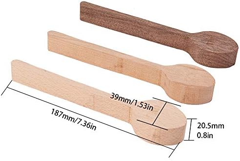 GORGECRAFT 3pcs Wood Carving Spoon Blank Cherry Wood Spoon Beech and Walnut Wood Unfinished Wooden Craft Kit for Whittler Starter