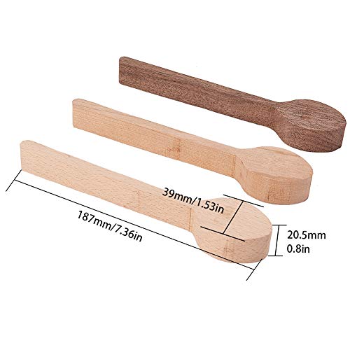 Gorgecraft 3Pcs Wood Carving Spoon Blank Kit Beech And Walnut Cherry Wood Spoon Wooden Unfinished Spoons For Craft Whittler Starter Carving #TOP1