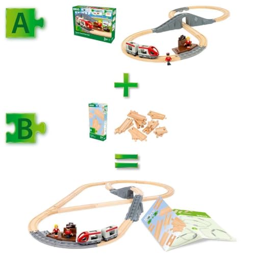 BRIO World – 36099 Starter Track Pack | 12-Piece Wooden Train Track Set for Kids Aged 3 Years Up