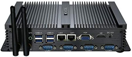 KINGDEL Powerful Mini PC, Fanless Industrial PC, Intel i5 Dual Core CPU, 8GB RAM, 128GB SSD, 2xNICs, 4xUSB 3.0, 4xCOM RS232, HD Port, Metal Case, Windows 11 Pro