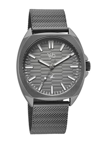 Image of Fastrack Vyb Aviator with Quartz Analog Grey Dial Grey Stainless Steel Strap Watch for Men - FV30046QM01W