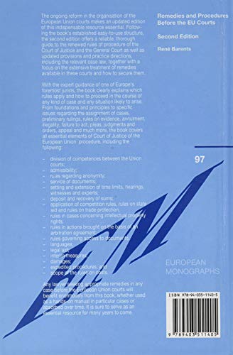 Remedies and Procedures Before the Eu Courts