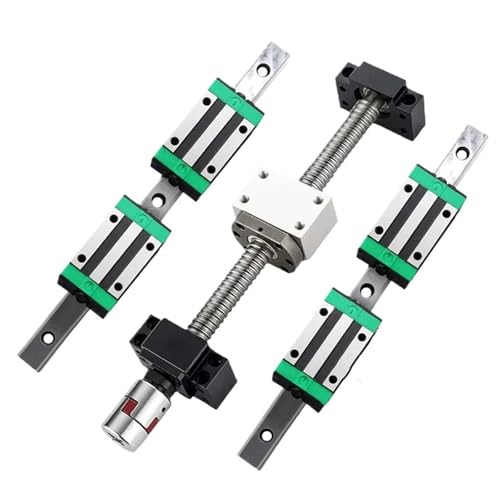 Metal Ball Screw nut end Processing Ball Screw 2pcs HGR25 +4pcs HGH25CA Slider +1 Set SFU2510 C7 Ball Screw with Nut L 550-1000mm for Engraving Machine(800mm)