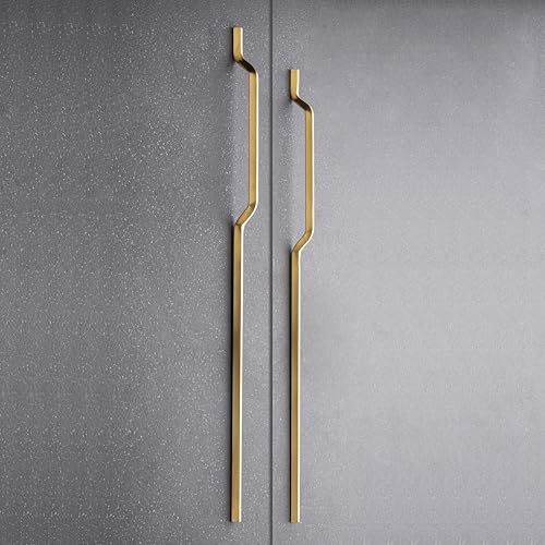 Image of Fancy 24 Inches Brushed Gold Finish Long Stainless Steel Cabinet Wardrobe Door Handles, Pull Handles for Wardrobe & Kitchen, Long Drawer Handles for Furniture (Pack of 3)
