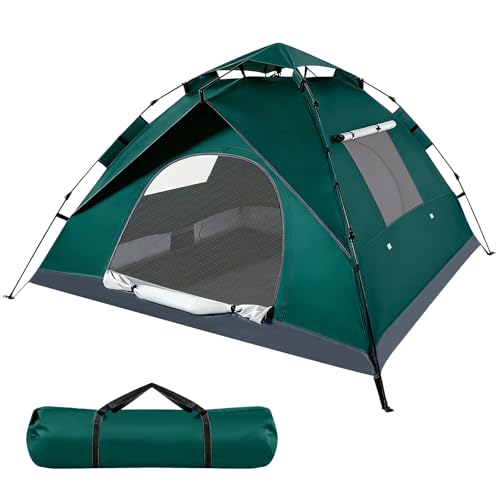 BREEZENEST Pop Up Tent for 4 Person, Automatic Instant Campi