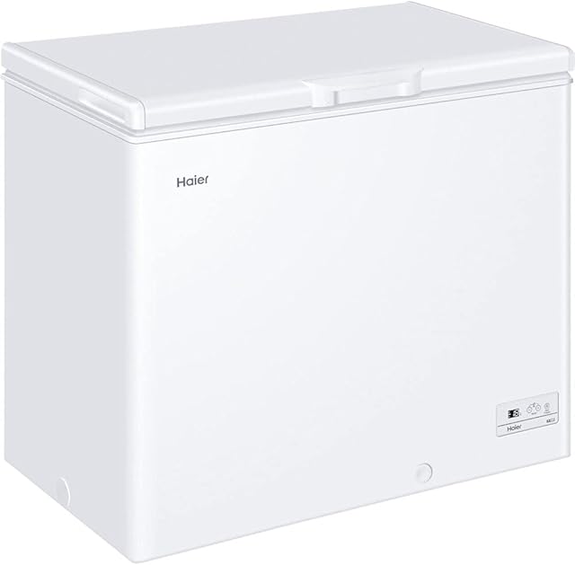 Haier HCE203F Freestanding Chest Freezer, 198L Capacity, A+ (F) Energy Rated With Counter Balance Lid - White