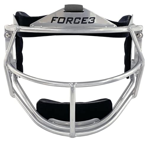 Force3 Pro Gear Softball Fielder Defender Mask (Youth, Silver)