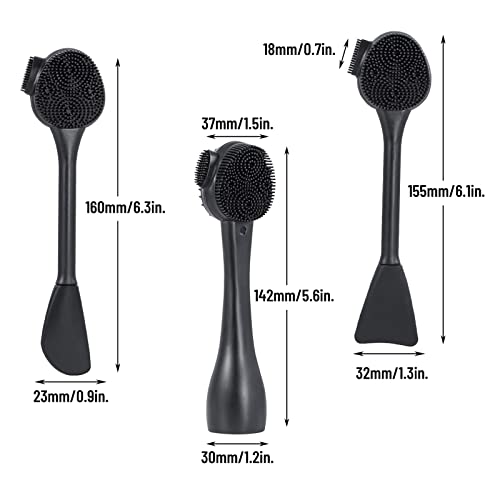 Beomeen Pacote com 4 escovas de limpeza facial de silicone 4 em 1, escova esfoliante facial de silic