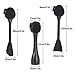 Beomeen 4 Pack Silicone Facial Cleansing Brush 4 in 1, Silicone Face Exfoliating Wash Scrub Brush Dual Face Double-Ended for Face Skincare and Massage (Black)