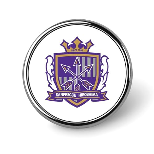 サンフレッチェ広島 丸型ボタン 金属ピン 徽章 丸い 徽章 デコレーション 襟章 ピンブローチ ラウンドメタル ボタンブローチ ネクタイピン タイタック 合金製 軽量 アニバーサリーギフト ラペルピン ジャケット用 2.5*2.5cm