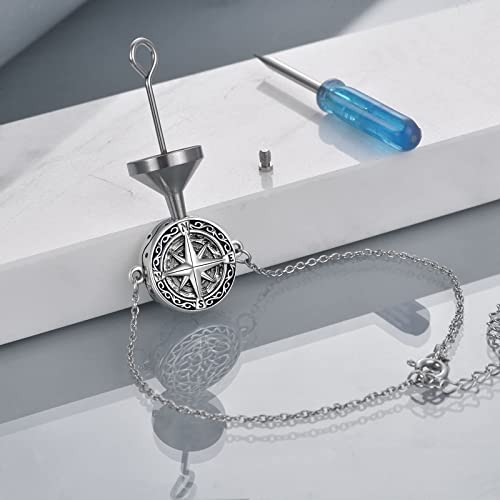 Compass Urn Bracelet for Ashes Sunflower Urn Bracelet 925 Sterling Silver Cremation Jewelry for Ashes Keepsake Irish Gifts for Men Women4