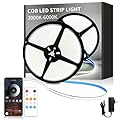 Yeewhale 32.8ft COB LED Strip Lights 6000K White Dimmable DC 24V Flexible LED Tape Light for Bedroom, with Remote and app Control LED Light Strip,for DIY Home Decoration?White