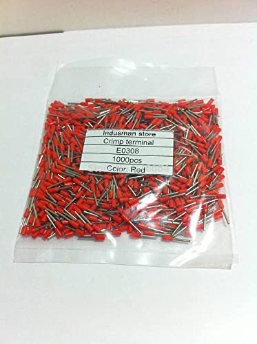 E0308 1000pcs/bag Electrical Terminal Wire ferrules Copper Crimp Connector