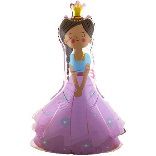 Folat 62932 Balão de festa princesas balão de alumínio - forma - princesa - 55 x 85 cm para meninas de aniversário, festas