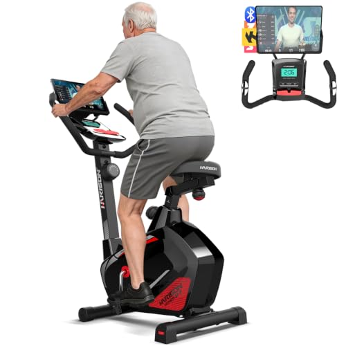 HARISON Exercise Bike, Stationary Upright Bike for Home Gym, Indoor Cycling Bike with Magnetic Resistance, LCD Monitor and Tablet Holder, 350 lbs Weight Capacity, Smooth and Quiet for Home Cardio Training (HR-B7 BLACK)