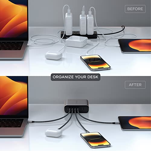 Satechi Gan 200W Usb C Charger With 6 Ports - 2X Usb-C Pd 3.1 (140W) And 4X Usb-C Pd 3.0, Fast Charging Travel Station Compatible With Apple And Most Thunderbolt Usb-C Devices #TOP5