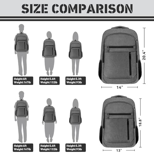 Image of Travel Backpack, Extra Large 45L Travel Backpack for Men & Women, Expandable Laptop Bag, Water Resistant Computer Backpack Fits 18.4 Inch Laptop, Lightweight Daypack for Flight, Grey