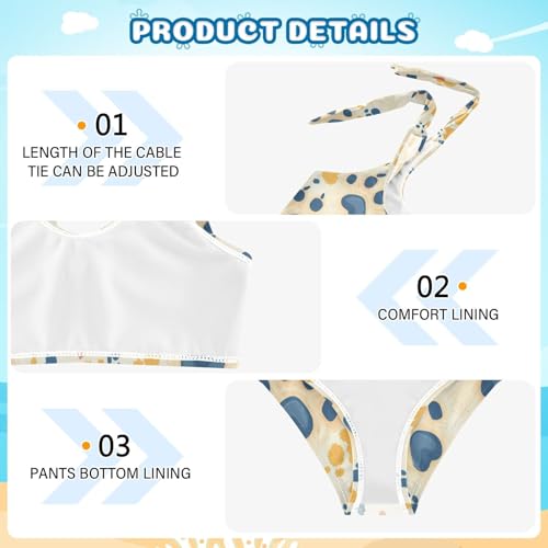 KLL Cute Dog Paws Girl 2 Piecing Bikini Set Scoop Neck Swimsuit Swimwear Adjustable Strap4