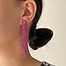 Hot Pink Chandelier Earrings for Women,Long Sparkle Dangle Dangling Bling Earring Crystal Rhinestone Statement Drop Tassels Earrings for Prom Fashion Jewelry