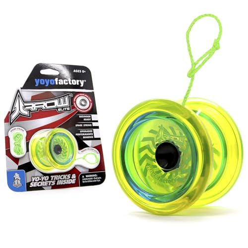 YoyoFactory Arrow Yo-Yo Mit Extra Kugellager Und Schnur - GELB (Vom Anfänger Zum Profi, Moderne Leistung YoYo)