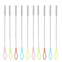 Strohbürsten, 10 Stück Strohhalm Reinigungsbürsten, Strohbürsten aus Edelstahl, Strohhalm Bürste, Reagenzglasbürsten, Strohrohrreiniger