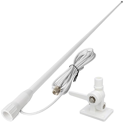 HYS VHF Marine Antenna Waterproof 3DBI 43.3inch Fiberglass Antennas W/22.9ft(7m) RG58 Low Loss Premium Coaxial Cable with PL259/ Built-in to Nylon Ratchet Mount by HYS - Used condition - US$60.35