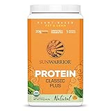 Sunwarrior - Classic Plus, Vegan Protein Powder with Peas & Brown Rice, Raw Organic Plant Based Protein (30, Natural)