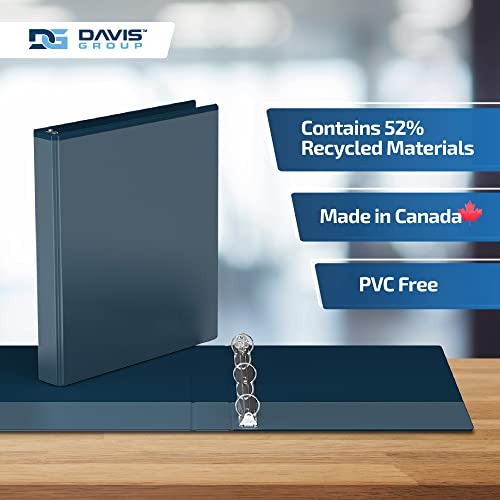 Image of Easyview Premium 3-Ring Binders with Clear-View Covers and Round Rings, Binders for School or Office, 1 Inch, Pack of 6, Navy Blue
