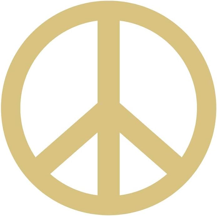 Peace Sign Cutout Unfinished Wood Hippie 60's Door Hanger MDF Shaped Canvas Style 1