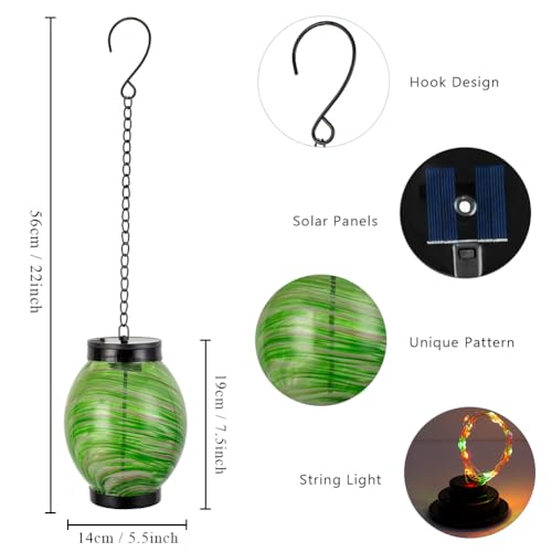 Lampe solaire LED à suspendre en verre pour table de terrasse et cour - 5