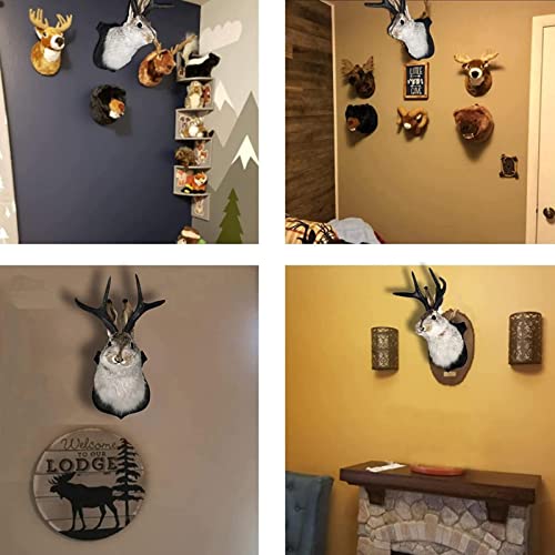 Qistubay Jackalope Mount, Jackalope Taxidermy, Animal Head Wall Decor, Deer Head Wall Mount, Antlers Rabbit Head Wall Art Resin Deer Head Animal Sculpture Wall Mounted For Home Indoor Decorations #TOP3
