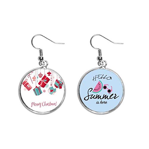 Pendientes de sandia verano bombilla muleta copo de nieve