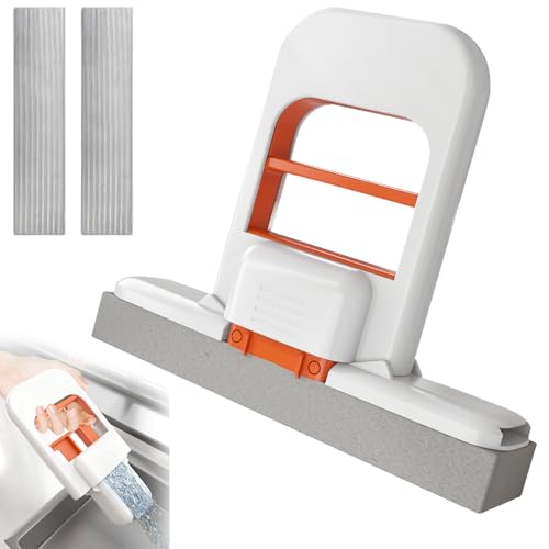 Mini Foldable Desktop Mop, Mini Wischmopp, Tragbarer Squeeze Schwammmopp, Selbstdrückendes Schwamm Mopp für Die Nass und Trockenanwendung auf Küchenarbeitsplatten, Glas, Badezimmer Autoinnenraum