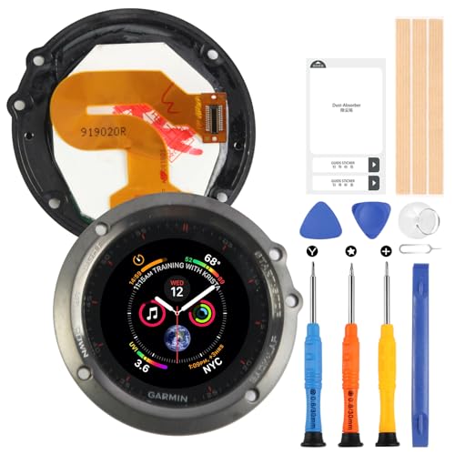 per Garmin Fenix 3 LCD Schermo per Garmin Fenix 3 3HR Smart Watch Parti di Ricambio LCD Display Touch Screen con Riparazione Kit, Nero con Cornice