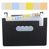 MAGICLULU Fächermappe A5 Dokumentenorganizer mit 13 Fächern Tragbarer Büro Organizer für Quittungen und Belege Kleiner Aktenordner mit Etiketten Schwarz PP