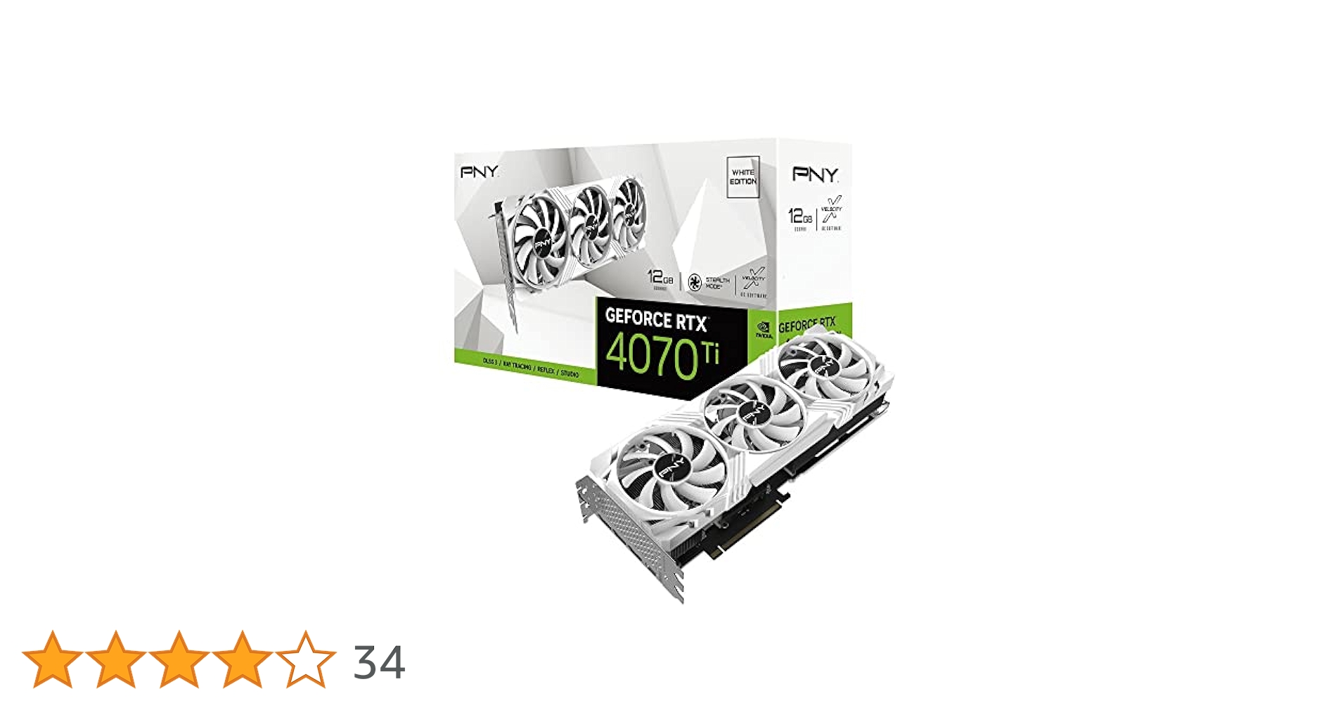 PNY RTX4070Ti ホワイト PNY GeForce RTX 4070 Ti Super 16GB VERTO LED トリプルファン