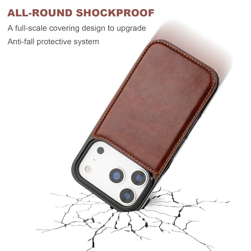 ONETOP for iPhone 17 Pro Wallet Case with Credit Card Holder,Brown by ONETOP - Used condition - Image 6