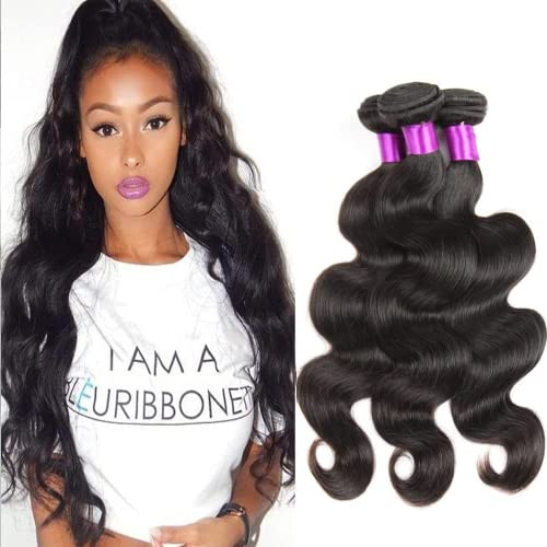 Tissage Brésilien en lot Ondulé Body Wave Human Hair Bundles 10 10 10 Pouces Cheveux Humain 100% Tissage Bouclé Naturel Wavy Meches Bresiliennes Hair...